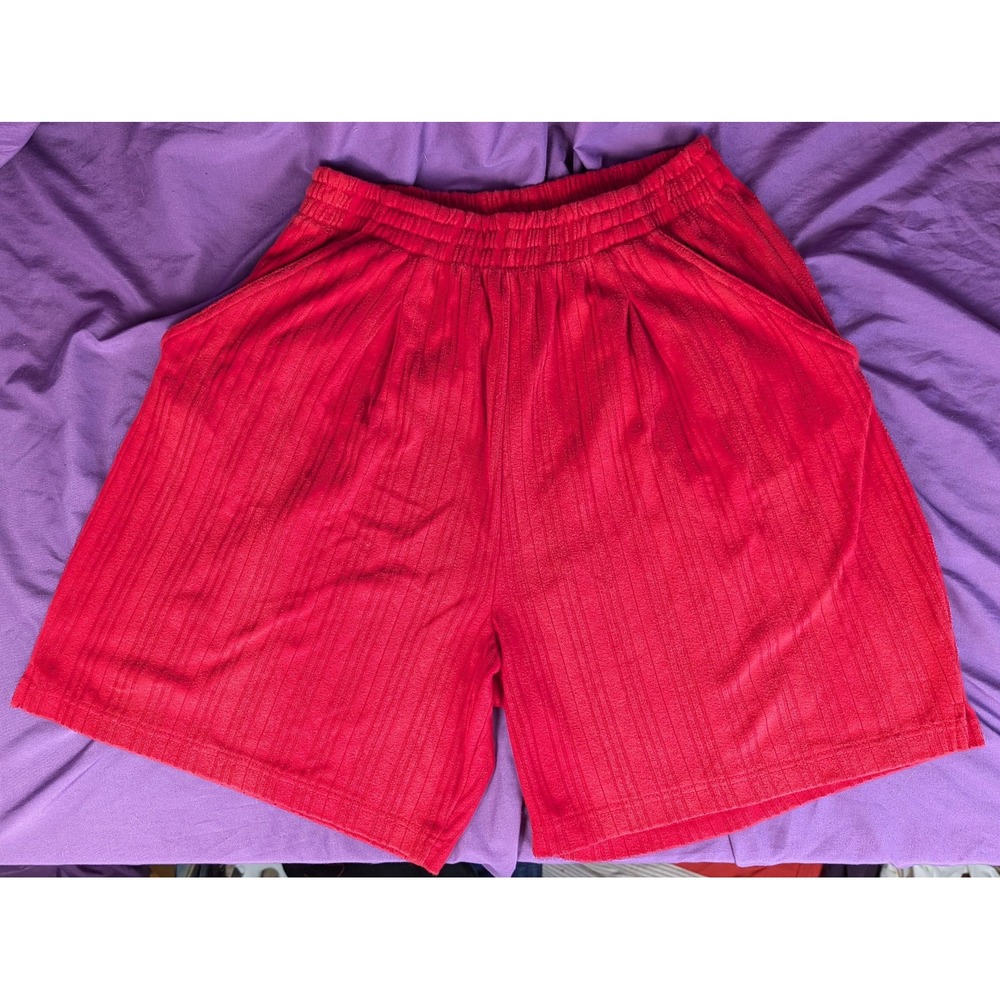 Vtg The Avenue High Rise XL Red Elastic Waist Lightweight Sweat Ribbed 14/16